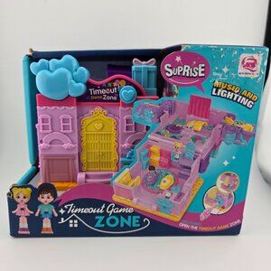 Timeout Game Zone Surprise Kids Dollhouse Music & Lights Arcade Playset